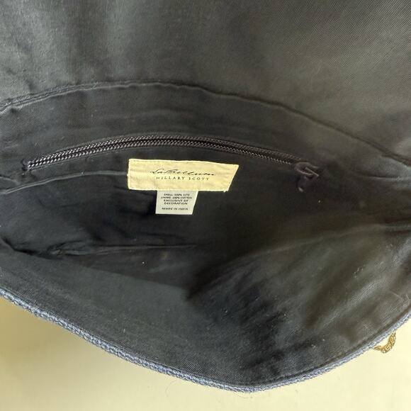 La Bellum Hillary Scott Jute Fringe Beaded Boho Envelope Crossbody Purse Bag Blu - Picture 6 of 11